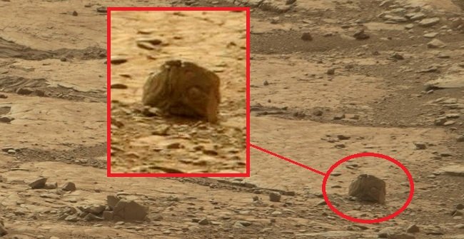 Странная каменная голова с глазом и зубастым ртом найдена на Марсе